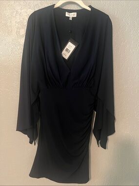 Halston Heritage Navy V-Neck Dress